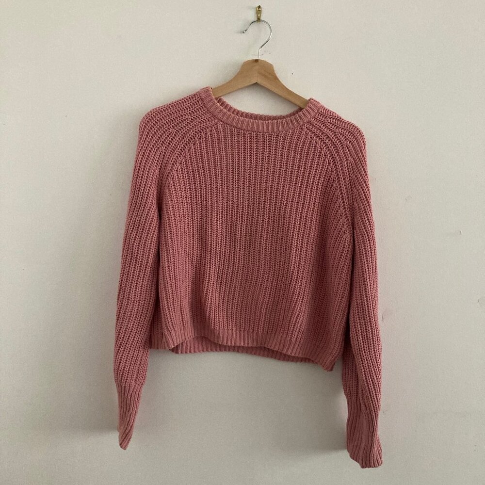 Pink American Apparel Fisherman Sweater